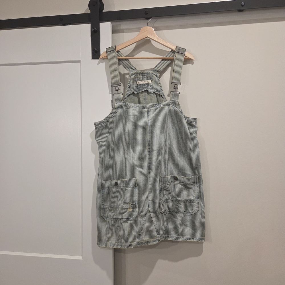 NWOT Free People Overall Smock Mini Railroad Dress size XL